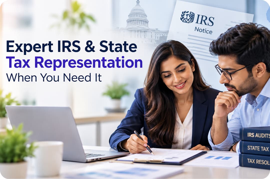 Tax professional reviewing an IRS notice