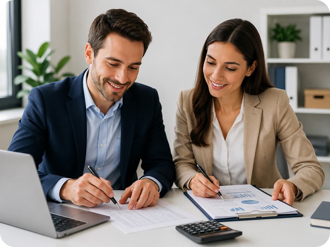 People discussing finance