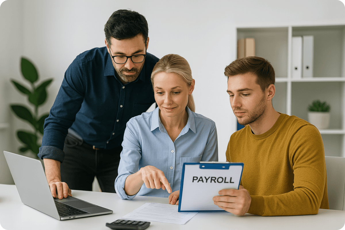 Bookkeeper reviewing financial statements
